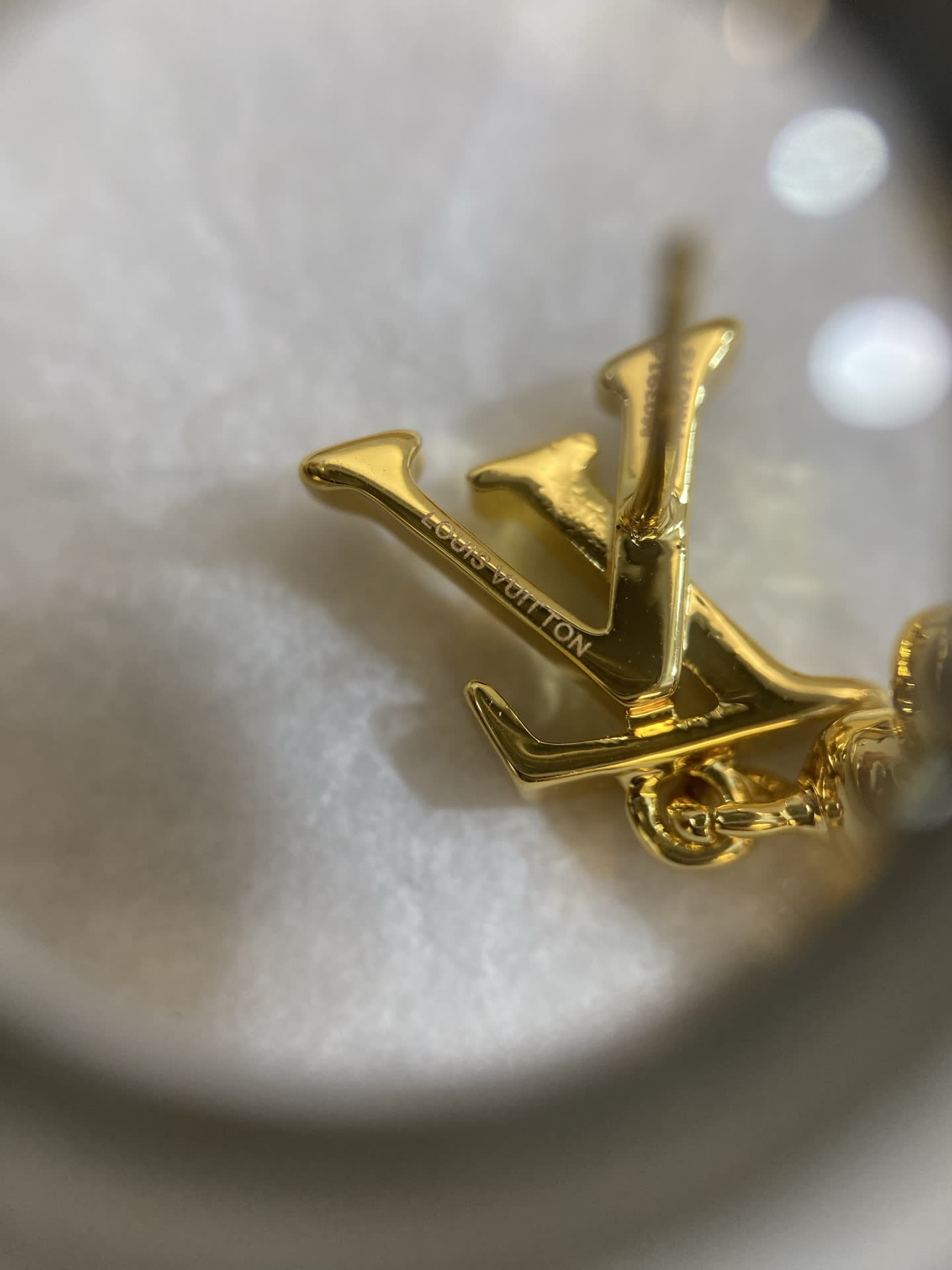 Louis Vuitton Gold Monogram Earrings